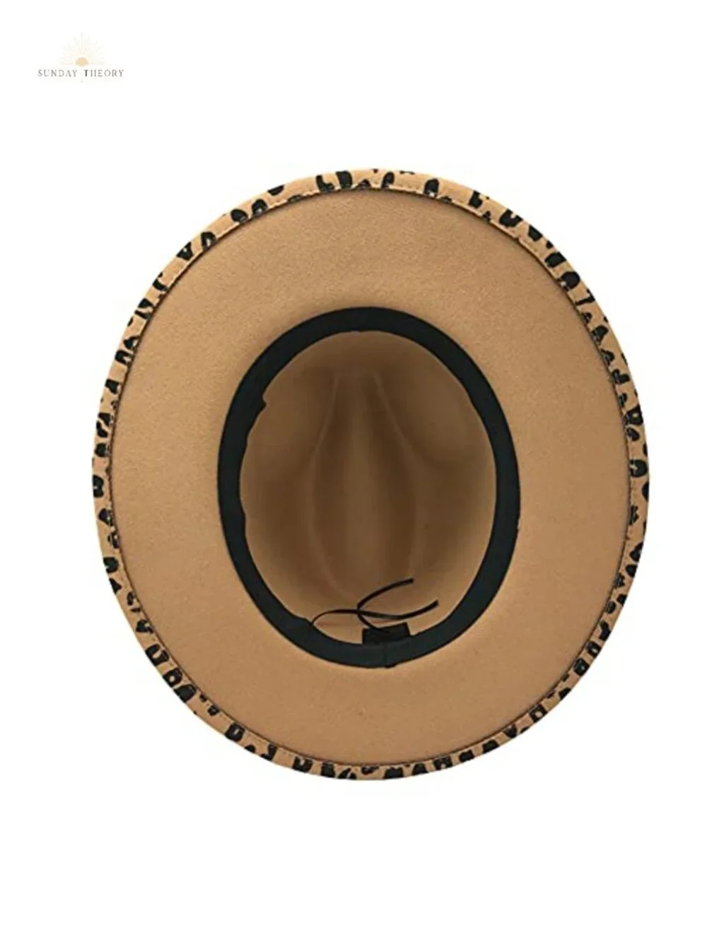 Womens Wide Brim Felt Fedora Panama Hat Leopard Print Belt Adjustable Sun